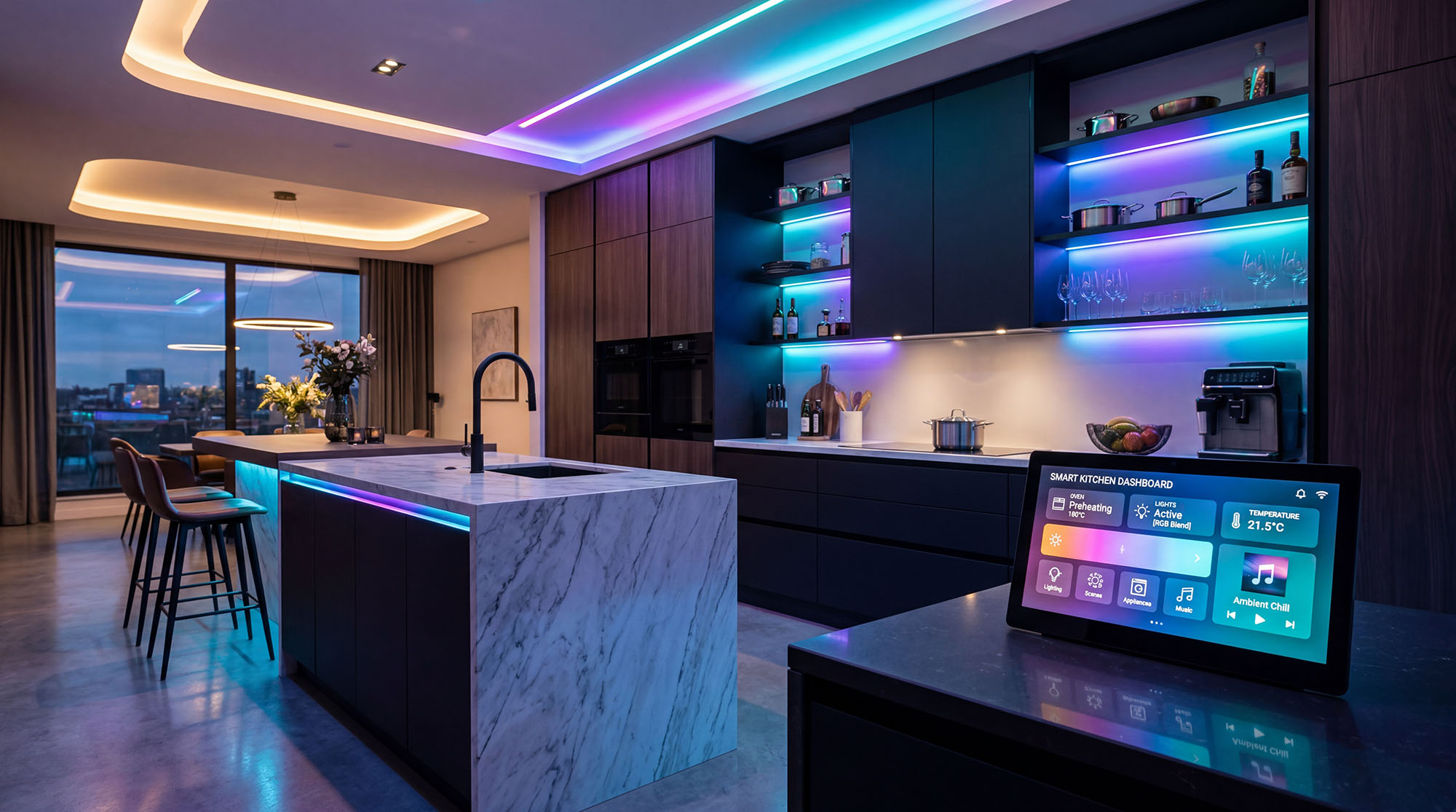 Interior con domótica integrada